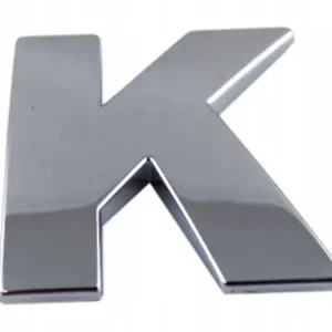 EMBLEMAT DBautomotive LITERA LITERKA CYFRA CYFRY CHROM NAKLEJKA 3D - K k Autentyczny