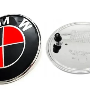 Emblemat BMW 82mm CZERWONY TUNING BMW E60 E61 E46 E36 E38 E39 Premium