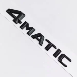 EMBLEMAT naklejka tył NA KLAPĘ 4MATIC logo MERCEDES 14x2,3cm 3D CZARNY Niska cena
