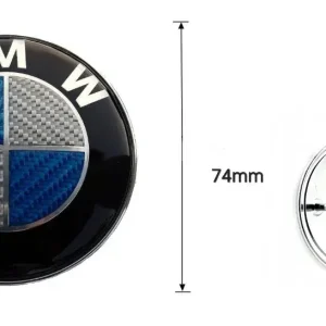 Tylko dziś Emblemat BMW 74mm NIEBIESKI CARBON E46 E90 F30 F31 ZNACZEK LOGO KLAPA