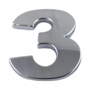 Oferta limitowana EMBLEMAT CYFRA CYFRY LITERA LITERKA CHROM 3 trzy