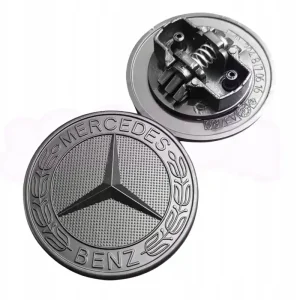EMBLEMAT logo MERCEDES na maskę PRZÓD 57MM czarny matowy Oferta limitowana