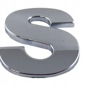 EMBLEMAT LITERA LITERKA CHROM S s DUŻA NAKLEJKA NALEPKA 3D 5,6cm " S s DUŻA Oryginalny