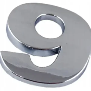 D1I59 EMBLEMAT CYFRA LITERA LITERKA CHROM 9 DZIEWI Autentyczny