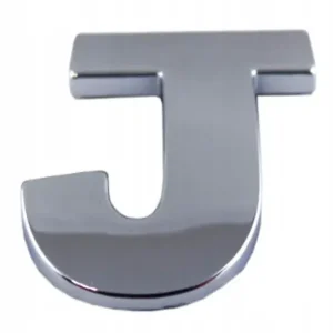 EMBLEMAT LITERA LITERKA CYFRA CYFRY CHROM J j Autentyczny