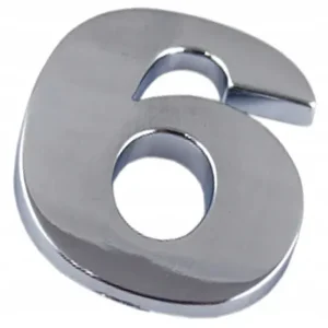 Zwrot pieniędzy F2I90 EMBLEMAT CYFRA CYFRY LITERA DUŻA CHROM 6 sze