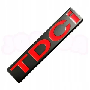 Promocja EMBLEMAT TDCI FORD tył KLAPA bagażnik FIESTA FOCUS 8,1x1,6cm CZARNOCZERWONY