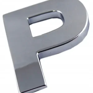 Popularny C0Z56 EMBLEMAT LITERA LITERKA CHROM P p DUŻA 5,6cm