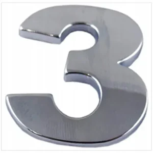 Z0J85 EMBLEMAT CYFRA CYFRY LITERA DUŻA CHROM 3 TRZY 0000-00 Oferta