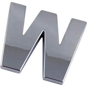 Ostatnia szansa O0Y43 EMBLEMAT LITERA LITERKA CHROM W w DUŻA 5,6cm