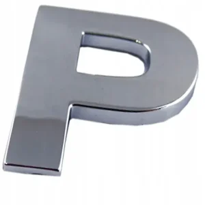 Zwrot pieniędzy EMBLEMAT LITERA LITERKA CHROM P P DUŻA 5,6CM U4O94