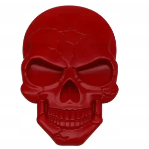 Ostatnia szansa Naklejka Emblemat na motocykl Czaszka Popękana czerwona do ozdoby tuning