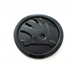 Najlepsza cena SKODA 80 mm emblemat znaczek logo na maskę/klapę czarny połysk