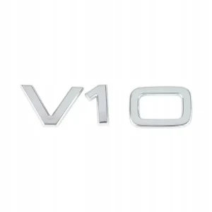 Zamów teraz EMBLEMAT tył na błotnik V10 znaczek logo AUDI A6 A8 S8 R8 srebrny PREMIUM