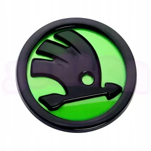 Ekspresowa dostawa EMBLEMAT logo SKODA przód tył SUPERB OCTAVIA FABIA zielono czarny 90 mm