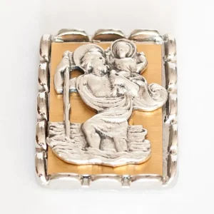 Bezpieczna płatność Naklejka medalion św Krzysztof metalowa do samochodu 3 x 4 cm