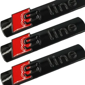 EMBLEMAT ZNACZEK AUDI S-LINE NA BŁOTNIK ZDERZAK 3D 74x15mm CZARNY POŁYSK Zamów teraz