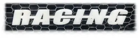 RACING emblemat BIAŁY 8mm połysk GRUBY każda marka samoprzylepny DEKOR Oferta