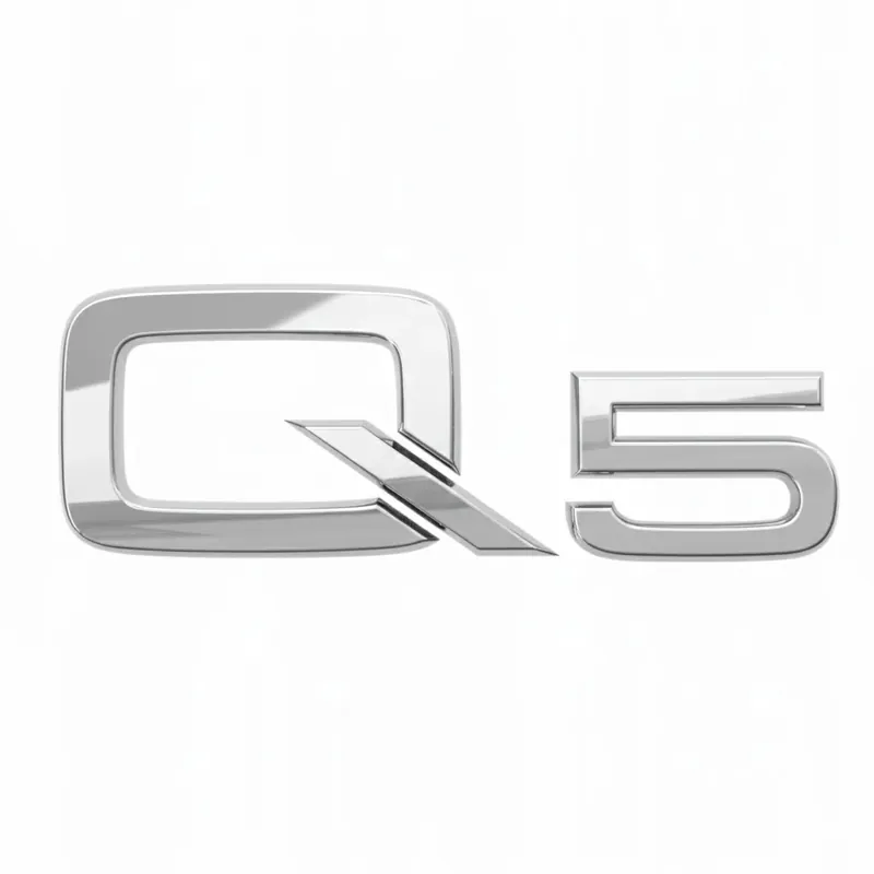 Darmowa dostawa Emblemat Audi Q5 srebrny połysk Audi tył TAŚMA 3M ABS