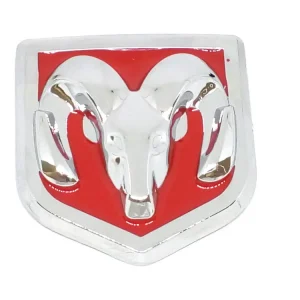 DODGE metalowy emblemat czerwony 6,5 x 6,1 cm Oryginalny