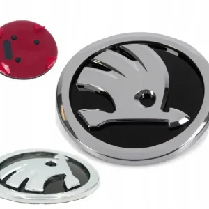 3D SKODA EMBLEMAT ZNACZEK POŁYSK 90mm OCTAVIA SUPERB FABIA RAPID YETI Szybka dostawa