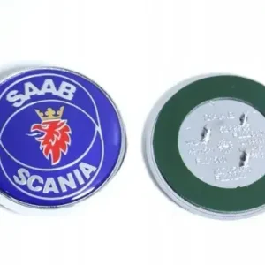 Zwrot pieniędzy EMBLEMAT LOGO ZNACZEK SAAB SCANIA 50mm NIEBIESKI NOWY