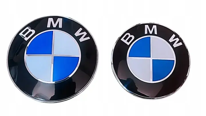 BMW ZNACZEK LOGO ZAMIENNIK PRZÓD TYŁ KOMPLET 82mm74mm E46 E60 E90 F10 F30X5 Tani