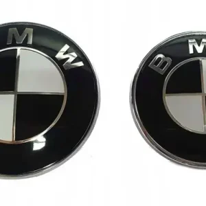Darmowa dostawa BMW EMBLEMAT Znaczek przód tył CZARNY KOMPLET 82mm +74mm E46 E60 F10 X3 X5