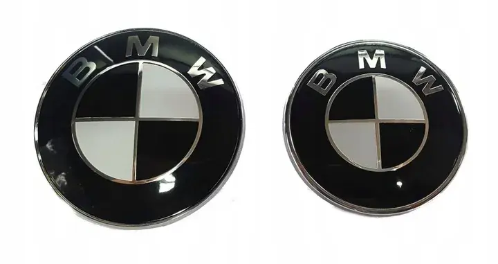 Darmowa dostawa BMW EMBLEMAT Znaczek przód tył CZARNY KOMPLET 82mm +74mm E46 E60 F10 X3 X5