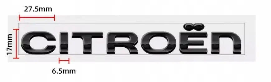 Premium CITROEN EMBLEMAT ZNACZEK LITERKI NAKLEJKA NAPIS NA KLAPĘ TYŁ 172mmX17mm
