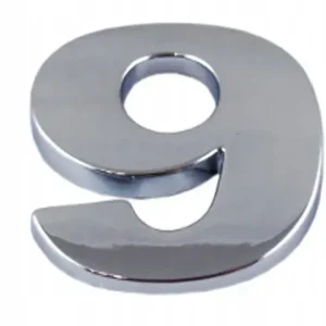 Bezpieczna płatność EMBLEMAT CYFRA CYFRY LITERA DUŻA CHROM 9 Dziewięć