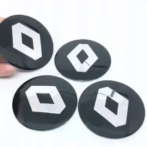 Popularny RENAULT LOGO 4x NAKLEJKI ZNACZKI EMBLEMAT 56mm ALUMINIOWE