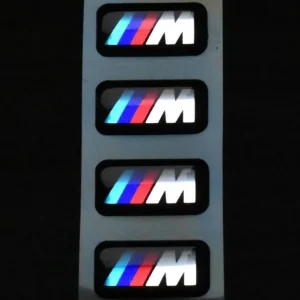 4 szt. BMW M-POWER EMBLEMAT ZNACZEK LOGO NA ALUFELGI KIEROWNICĘ 17x9 CHROM Wysoka jakość