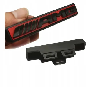 Najlepsza cena EMBLEMAT logo AMG na grill przód PANAMERICANA MERCEDES czerwono czarny