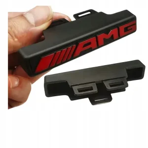 EMBLEMAT logo AMG na grill przód PANAMERICANA MERCEDES czarno czerwony Tani