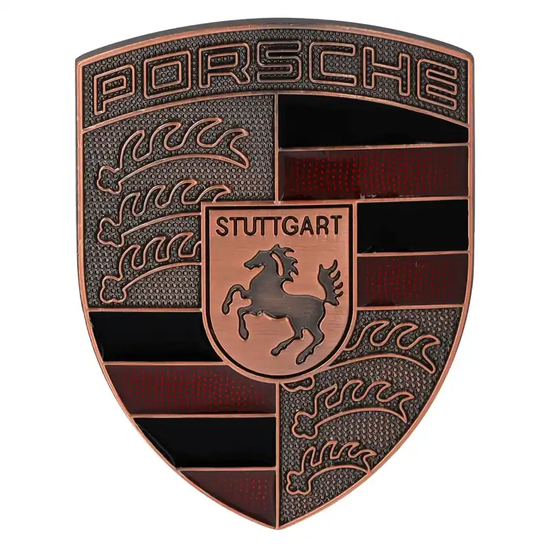 Emblemat Porsche Logo Stuttgart z mocowaniem - Kolor miedziany Oferta limitowana