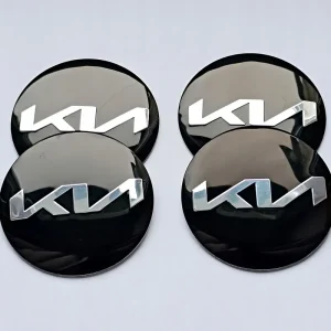 Ekspresowa dostawa 4 szt. KIA 56 mm aluminiowe emblematy naklejki na dekielki, felgi NOWE logo
