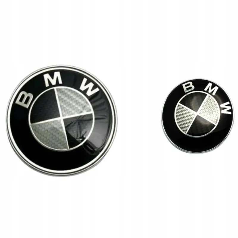 BMW ZNACZEK LOGO MASKA KLAPA PRZÓD TYŁ KOMPLET 82mm74mm KARBON E46 E60 E90 Ekspresowa dostawa