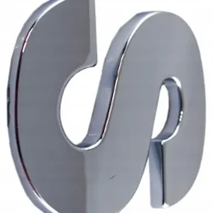 Kup teraz R9N41 LITERKA CHROM S s DUŻA 5,6cm EMBLEMAT LITERA