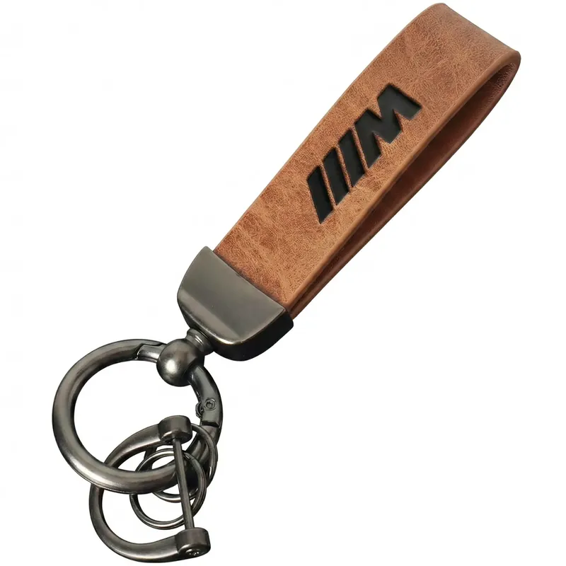 BRELOK SMYCZKA ZAWIESZKA SMYCZ DO KLUCZY Brąz Skóra na prezent BMW MPOWER Niska cena