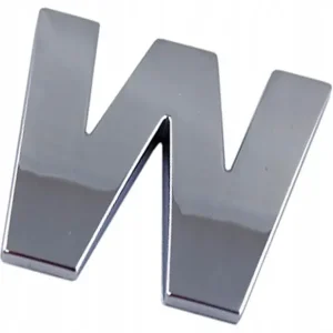 EMBLEMAT LITERA LITERKA CHROM W W DUŻA 5,6CM H2S46 Darmowa dostawa