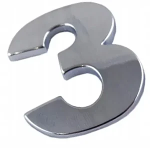 Szybka dostawa EMBLEMAT CYFRA CYFRY LITERA DUŻA CHROM 3 TRZY I8F55