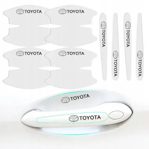 8x FOLIA OCHRONNA NAKLEJKI POD KLAMKI SAMOCHODU DRZWI SAMOCHODOWE DO TOYOTA Oferta limitowana