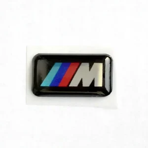 1 szt. BMW M-Power naklejki chrom logo 3D na felgi kierownicę kokpit 18x10 Wysoka jakość