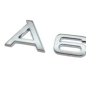 A6 Emblemat Znaczek Logo Napis do Audi A6 srebrny połysk na klapę TYł nowy Popularny