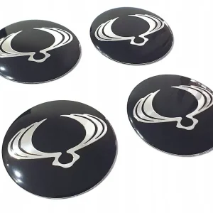 Zwrot pieniędzy SsangYong LOGO NAKLEJKI EMBLEMATY ZNACZKI 60mm ALUMINIOWE 4szt