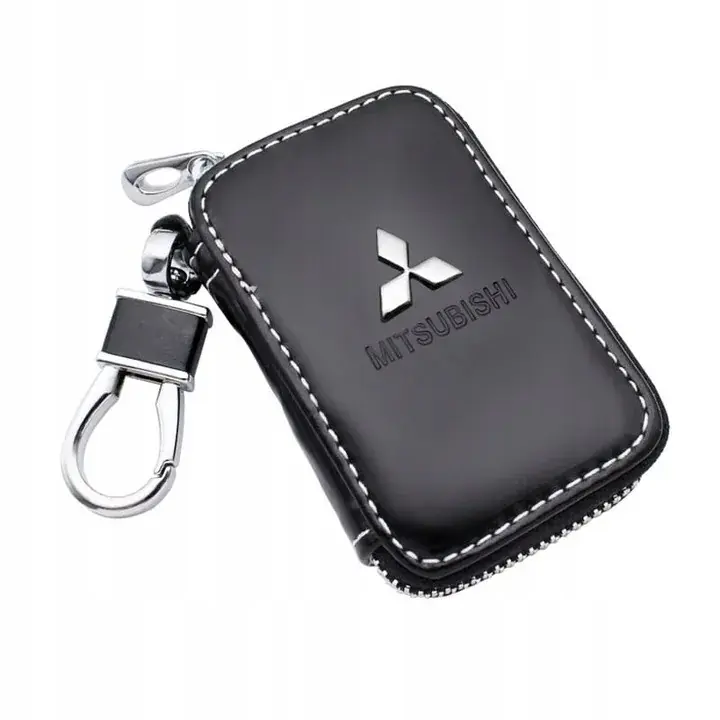 SKÓRZANE ETUI na klucz logo MITSUBISHI KLUCZYK samochodowy ELEGANCKI brelok Ostatnia szansa