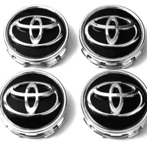 Dekielek DEKIELKI dekle do Toyota 62mm czarne chrom nowe kołpaki zaślepki Tani