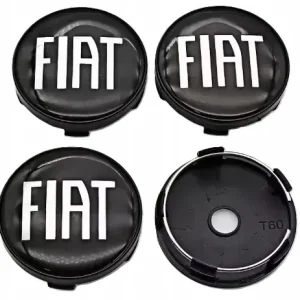 Najlepsza cena FIAT 4x DEKIELKI KAPSLE ZNACZKI DEKLE DO ALUFELG DEZENT DOTZ AEZ 60mm 56mm