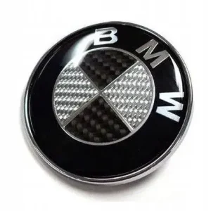 Oferta limitowana EMBLEMAT LOGO ZNACZEK BMW NA MASKĘ / KLAPĘ 74MM CZARNY KARBON NOWY